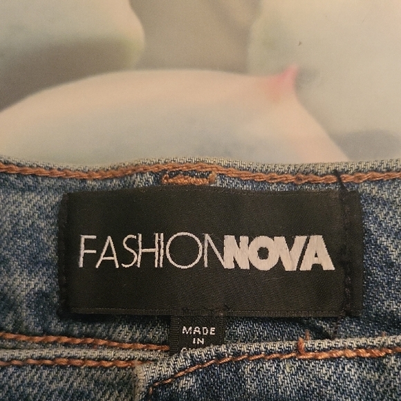 Fashion Nova Blue Flare & Wide Leg Jeans - Picture 7 of 9